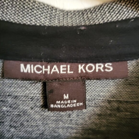 Michael Kors Polo Shirt, Grey and Black Strips SIZE: MEDIUM - Picture 5 of 6